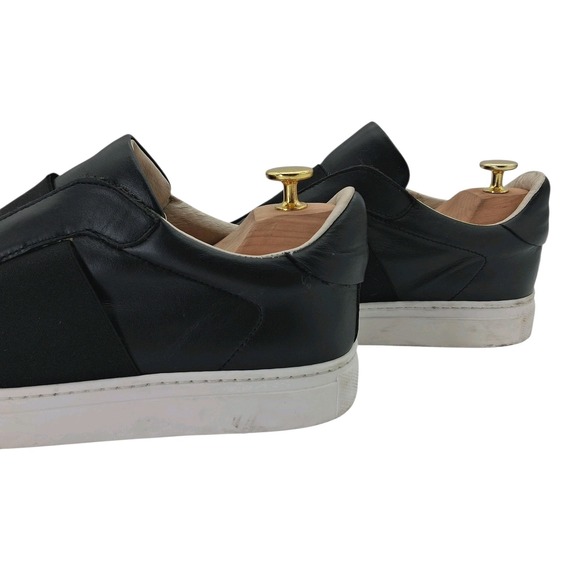 M. GEMI Leather Shoes Mens Size US 10 EU 43 Black Slip On Sneakers Made In Italy - Picture 12 of 13
